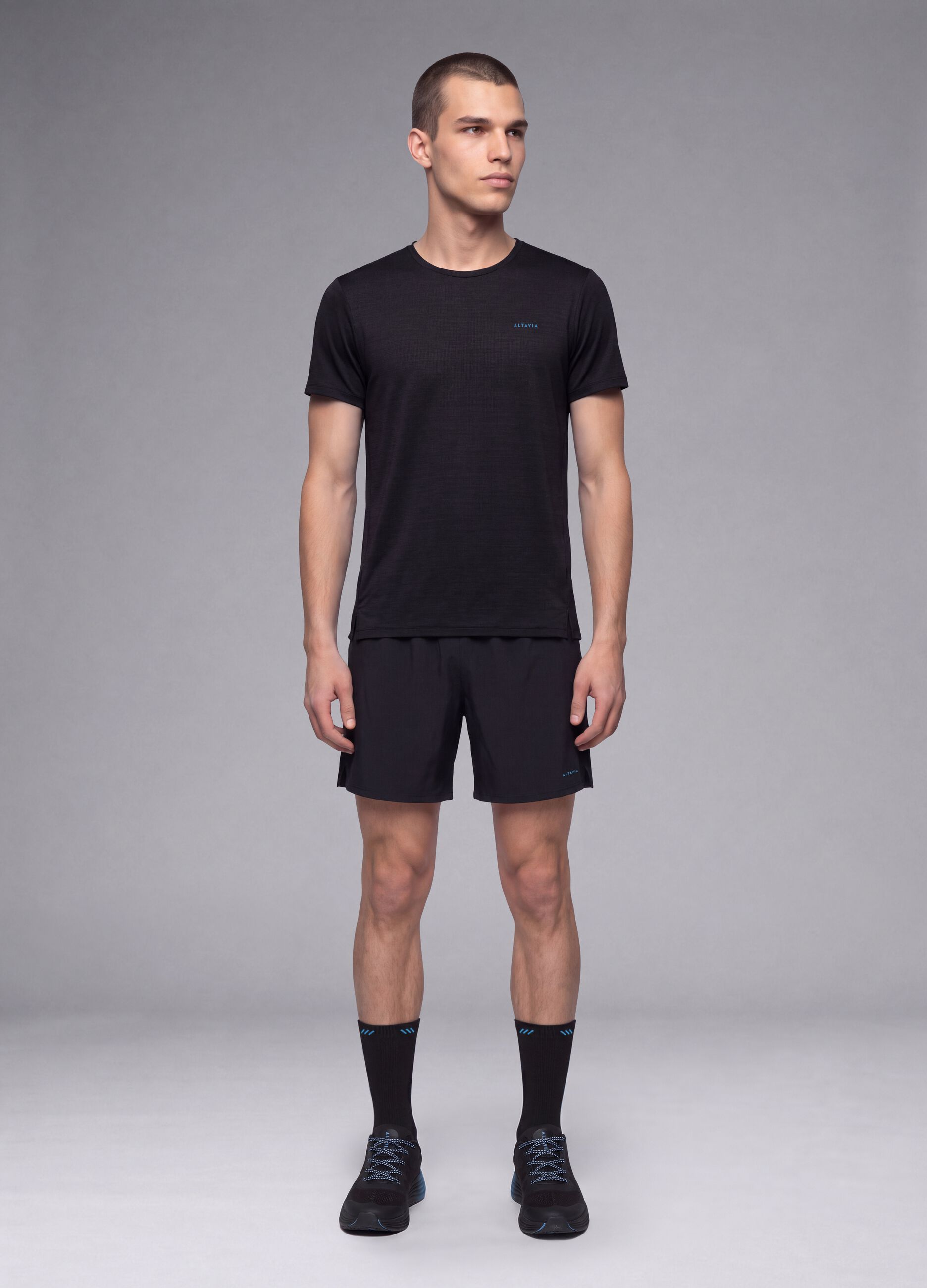 ALTAVIA black breathable technical slim-fit T-shirt