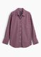 Burgundy red striped pure cotton shirt_3