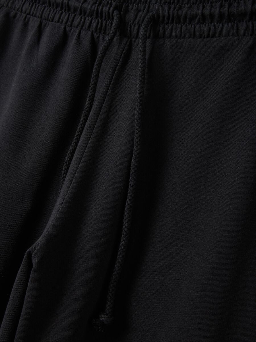 Black baggy-fit pure cotton jogger trousers_5