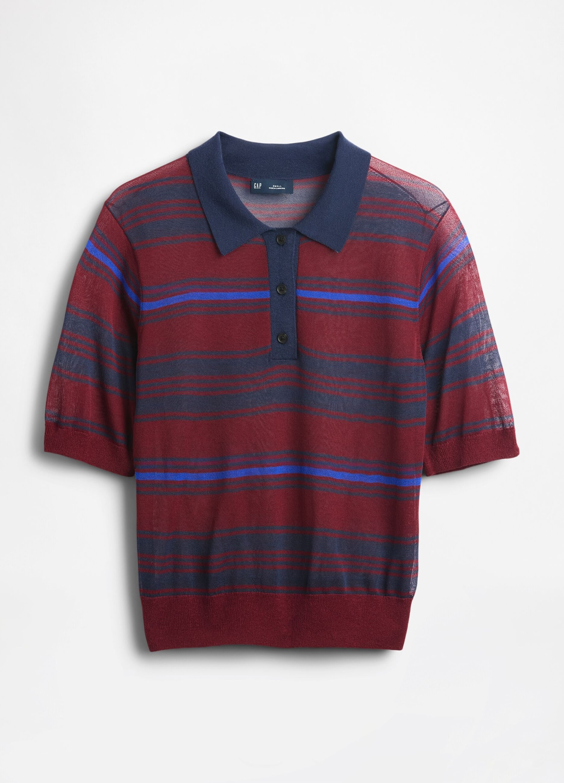 Short sleeve red knit polo shirt