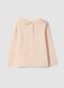 Orange organic stretch cotton top with broderie anglaise collar_1