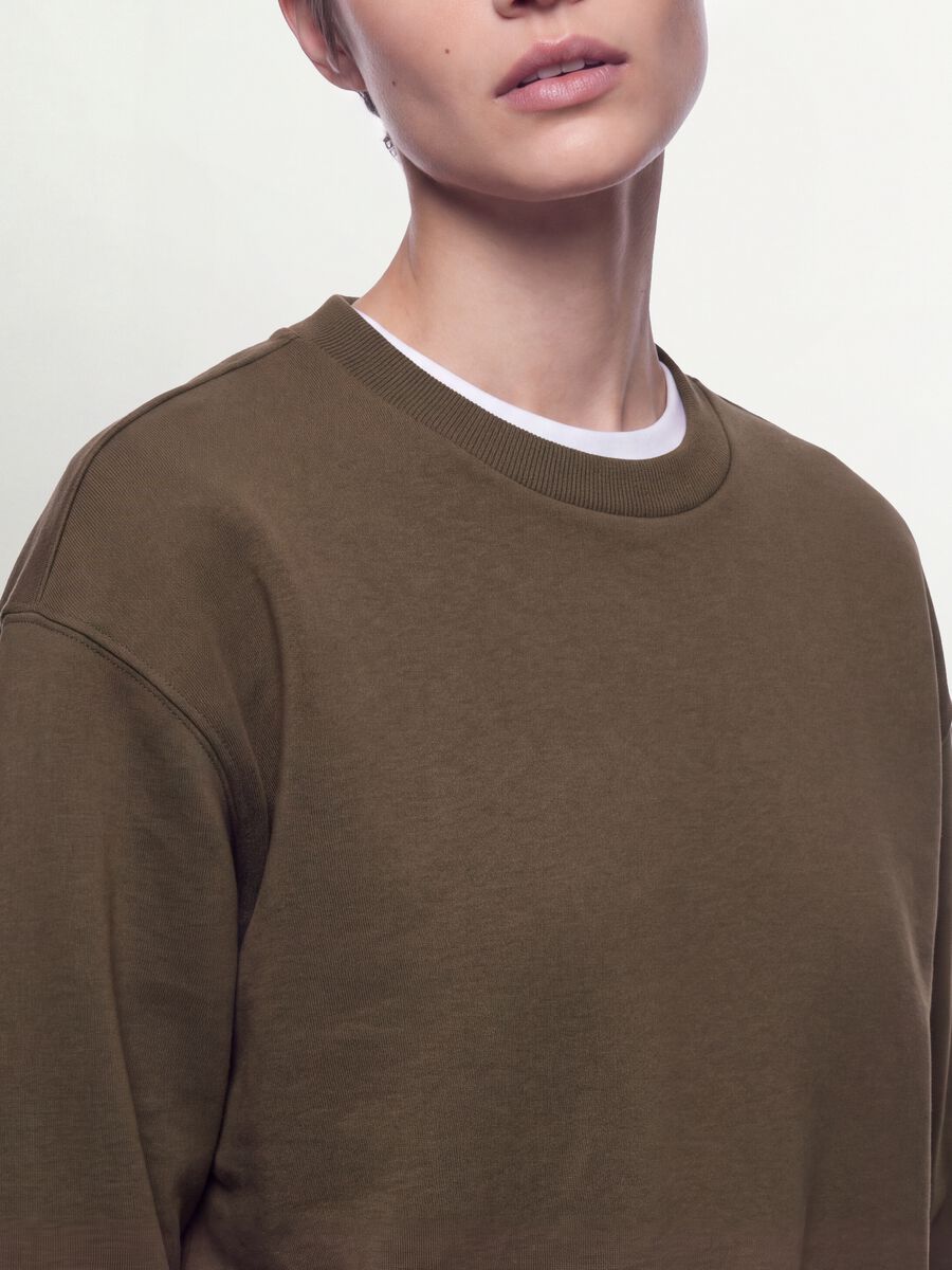 Green regular-fit crew-neck cotton-blend sweatshirt_1