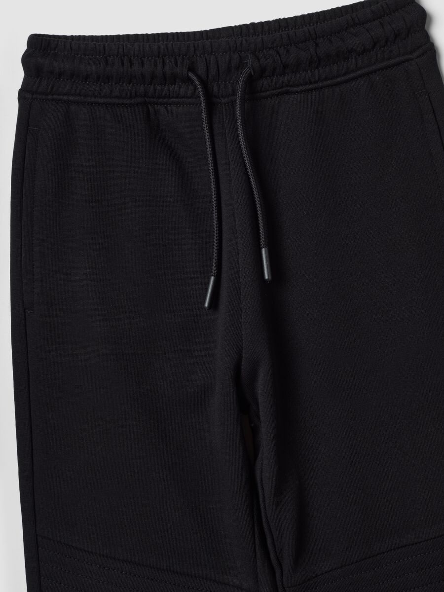 Black pure cotton joggers, regular fit_1