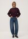 Red relaxed-fit cotton-blend crew-neck sweatshirt with rhinestones_2