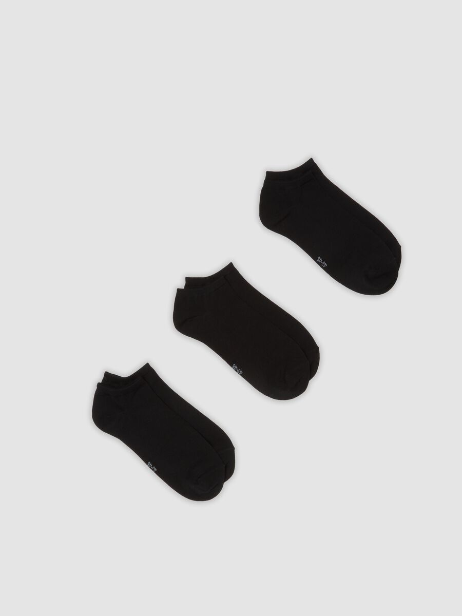 3-pack of black ankle sports socks in stretch fabric_0