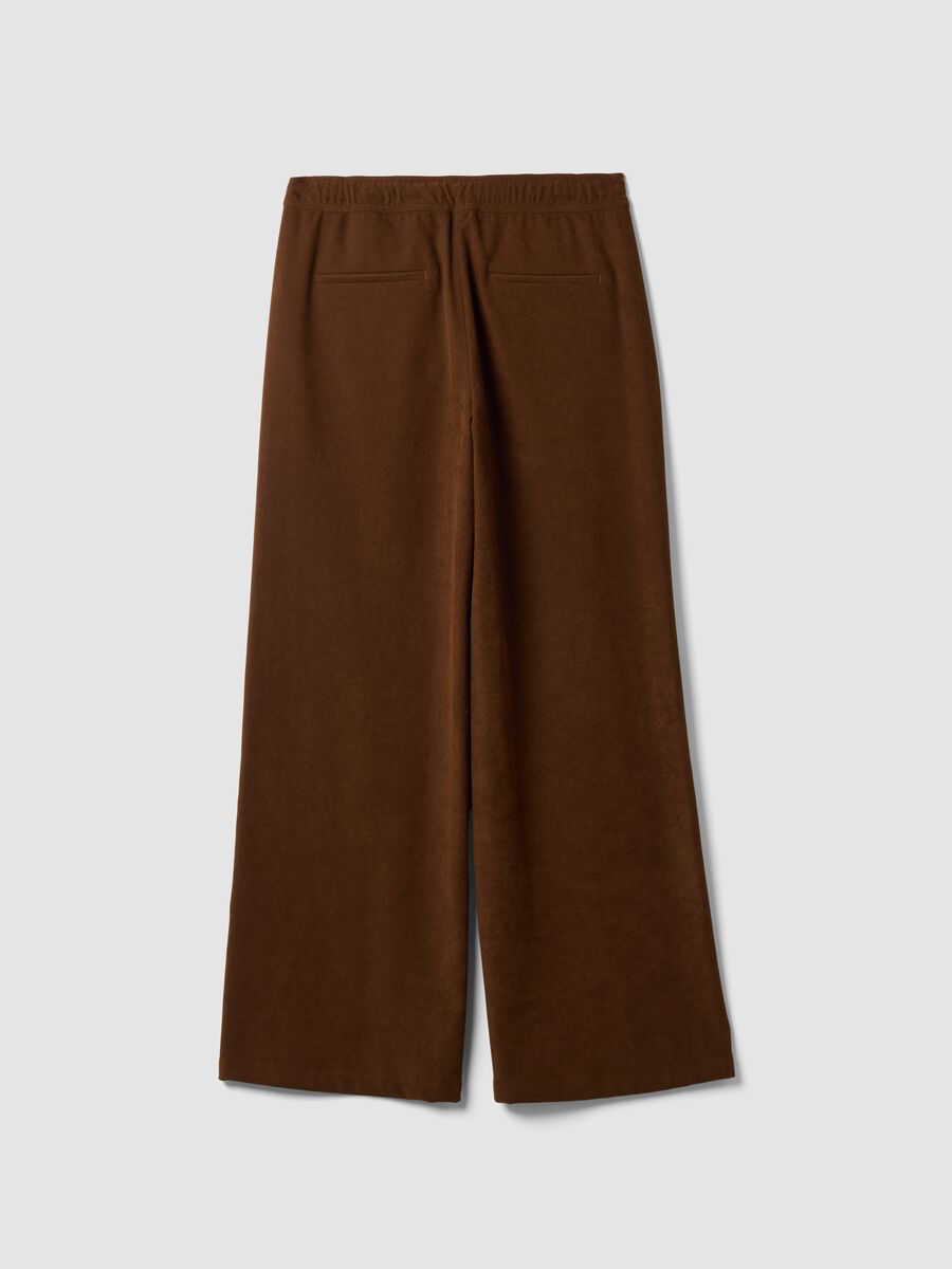 Brown stretch-fabric straight-fit trousers_6