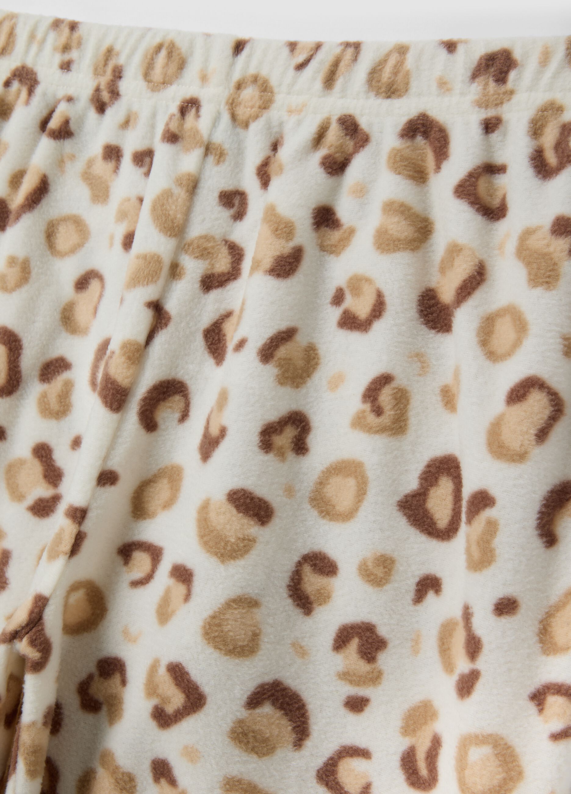 White animal-print crew-neck pyjamas