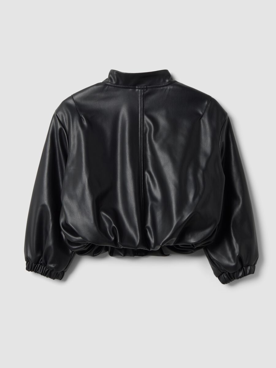 Black zip-up jacket, regular fit, for girls_5