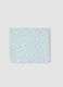 Light blue organic cotton-blend baby blanket with print_0