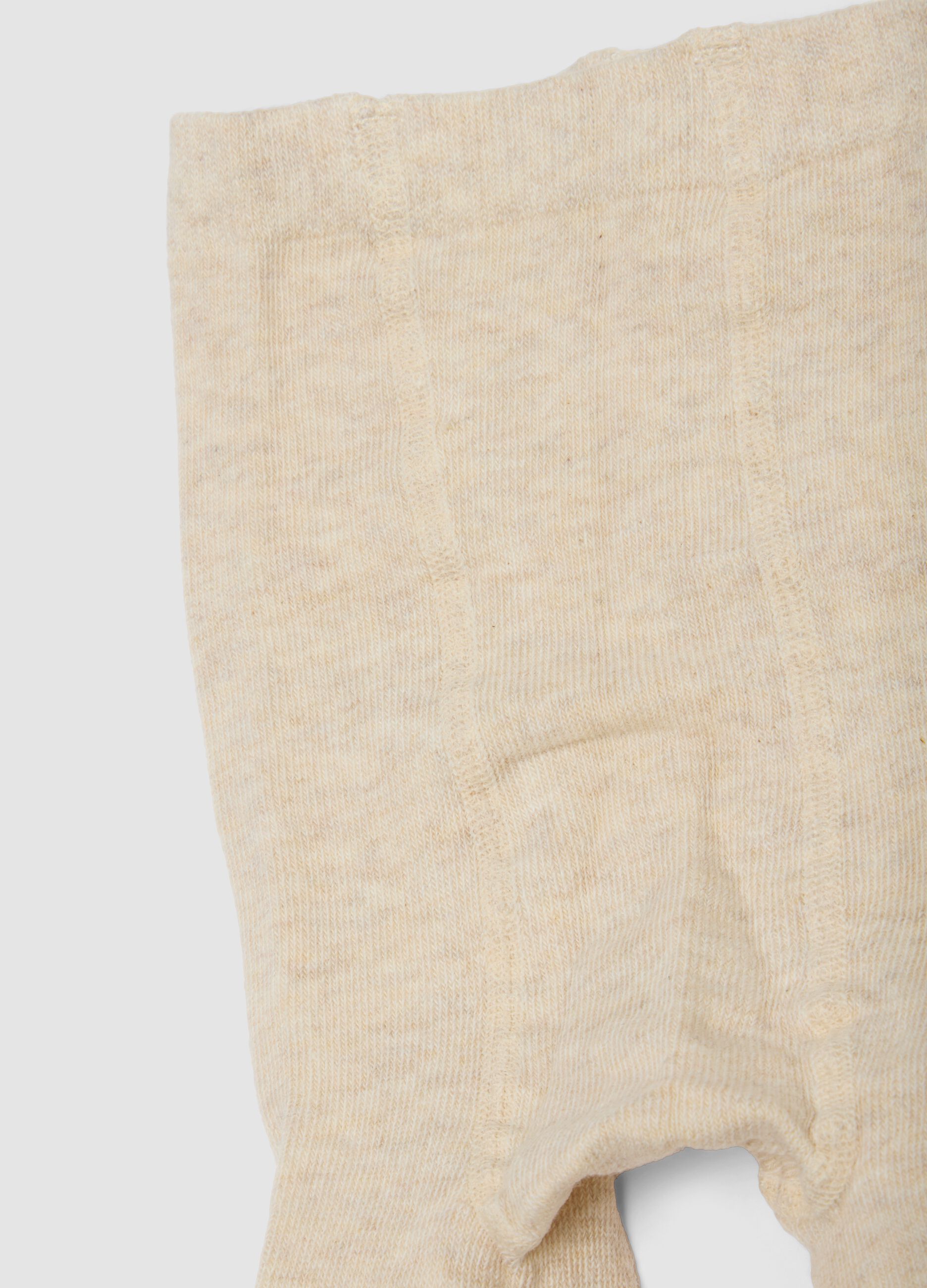 Beige organic stretch cotton tights