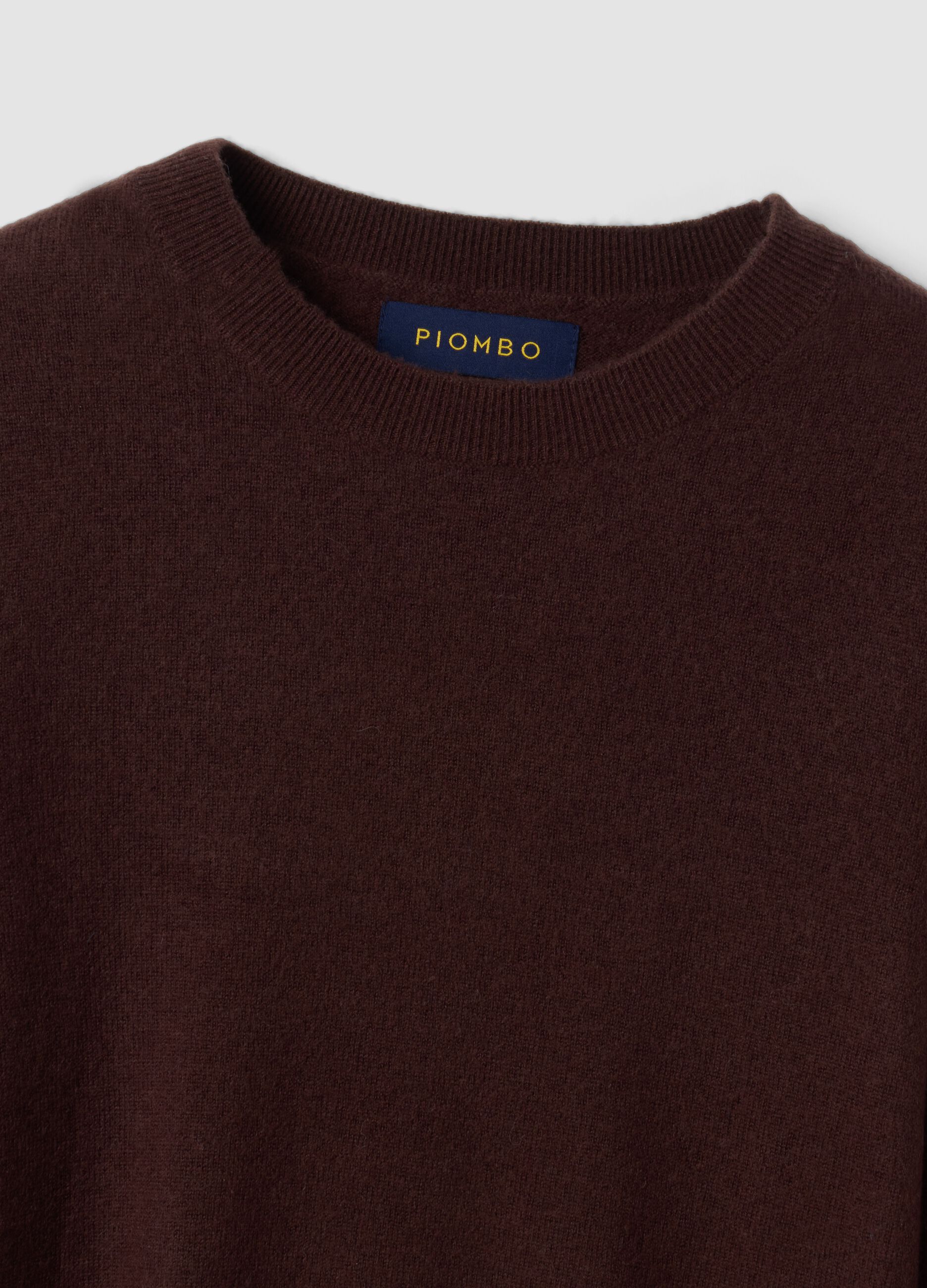 Brown pure wool crew-neck jumper