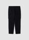 Pantaloni cargo neri in cotone elasticizzato slim fit_7