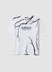 White pure cotton T-shirt with &ldquo;Nature&rdquo; print for boys_0