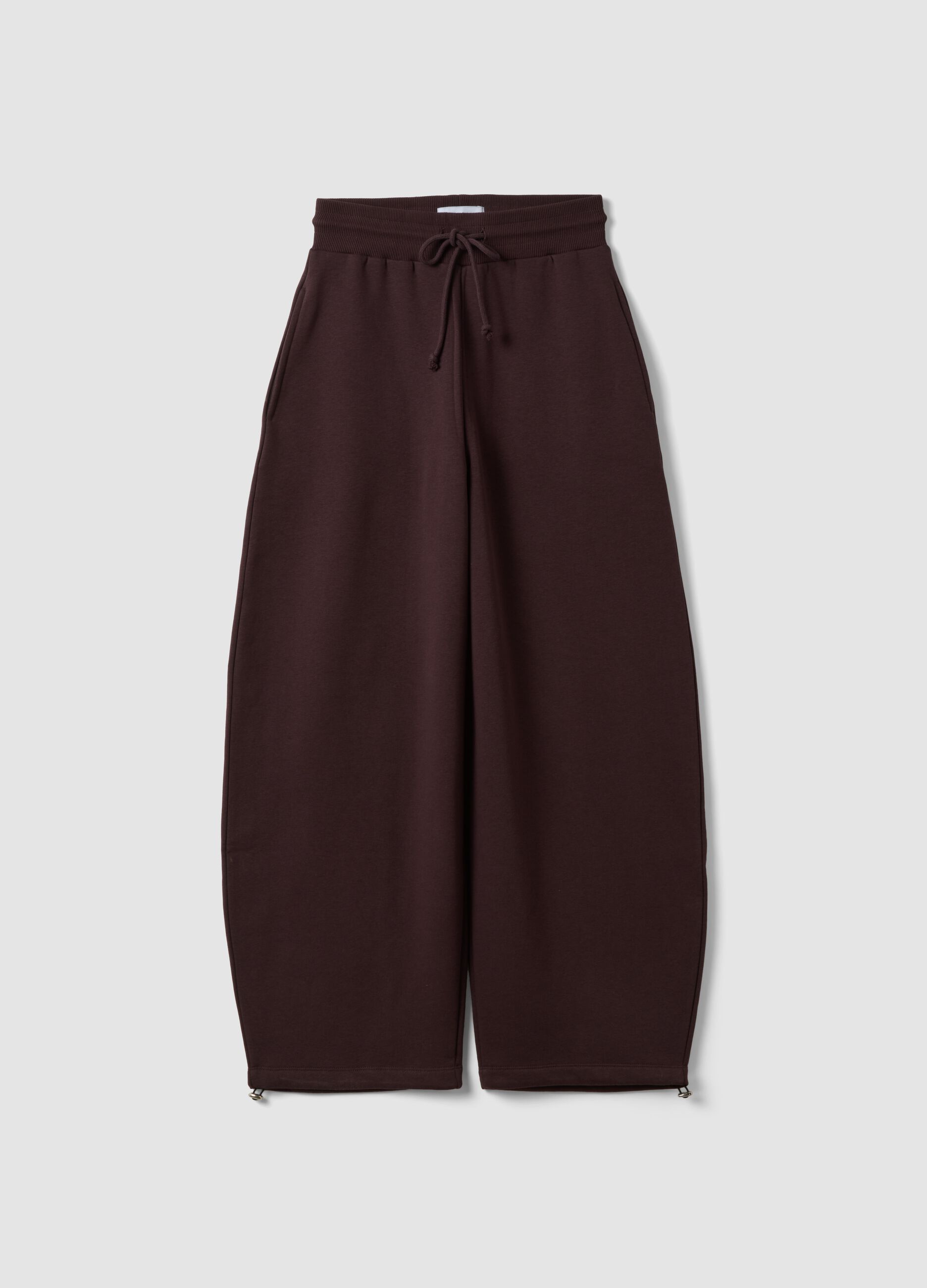 Purple cotton-blend baggy-fit joggers