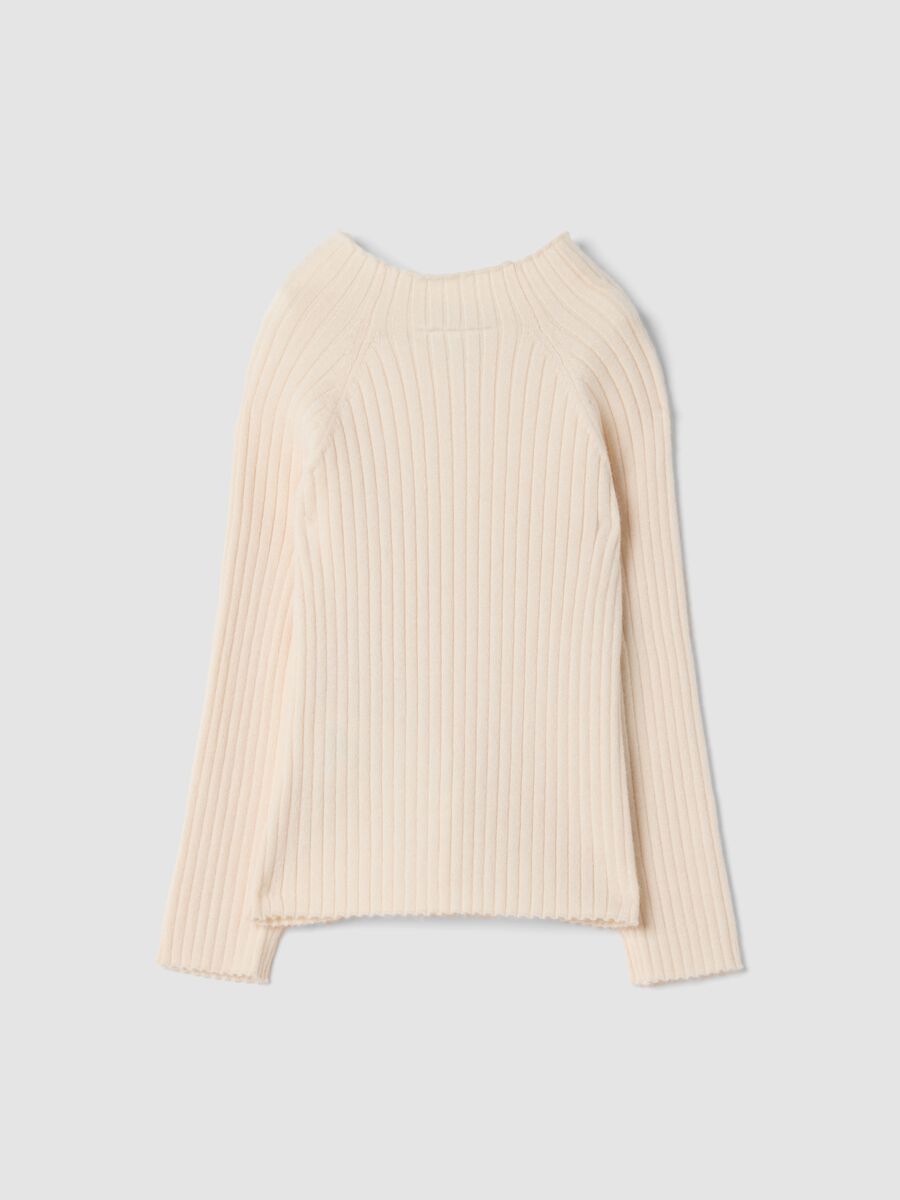 White ribbed viscose-blend crew-neck top_1