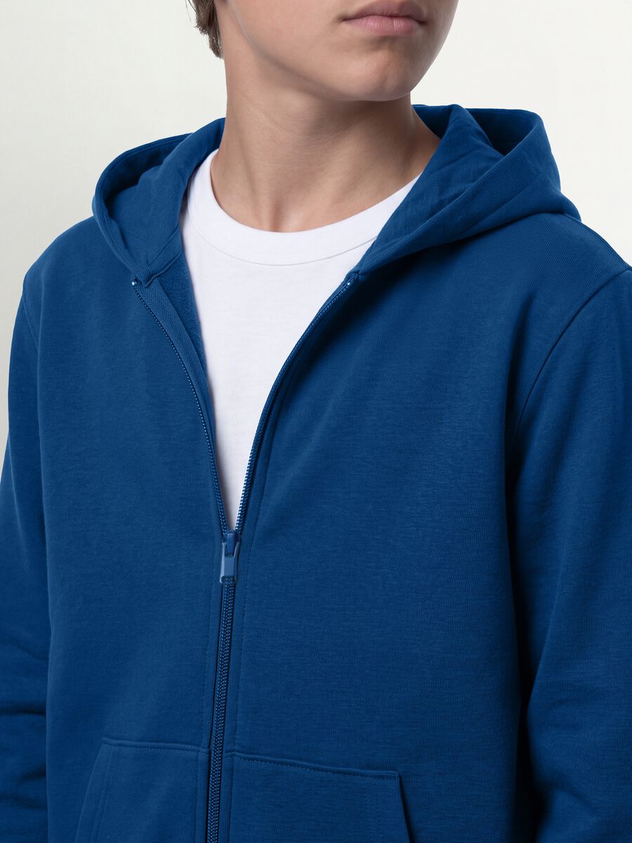 Blue boys&rsquo; organic cotton hoodie, regular fit_2