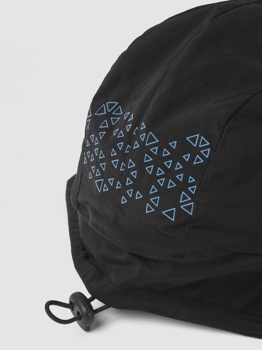 Black aviator cap in breathable stretch fabric ALTAVIA WITH DEBORAH COMPAGNONI_1