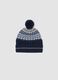 Cappello blu jacquard in puro cotone organico_0