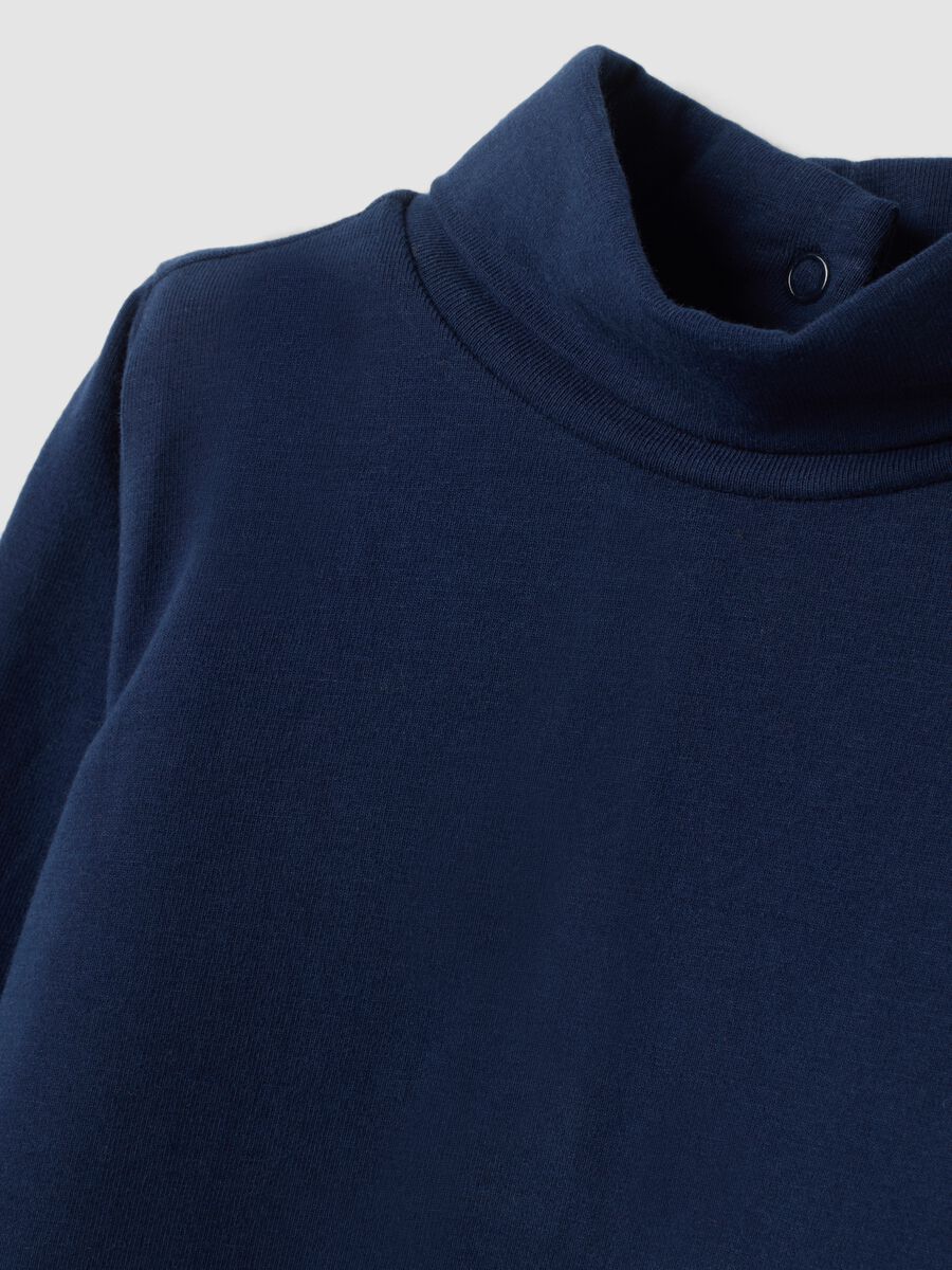 Midnight blue stretch organic cotton crew-neck top_2