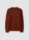 Maglia marrone girocollo in jersey knit regular fit_4