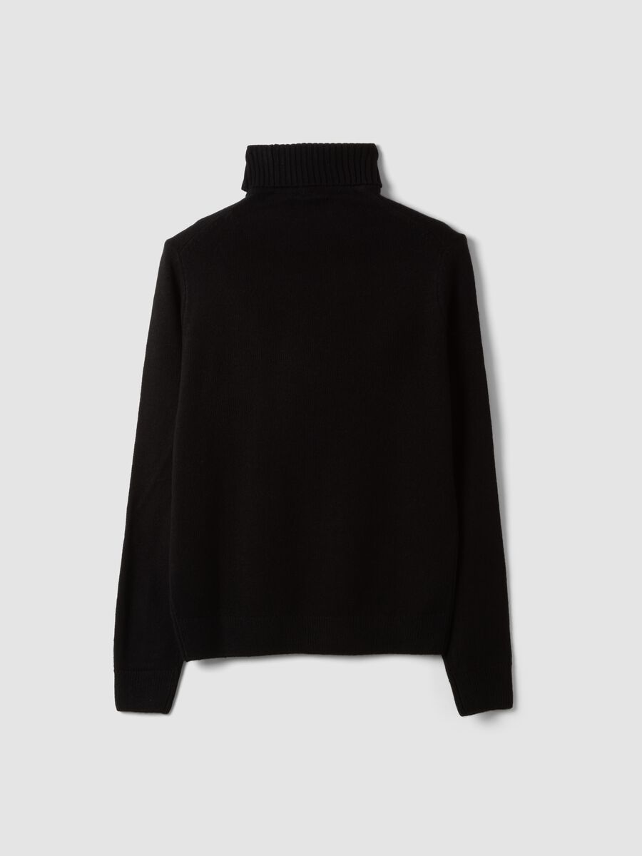 Black regular-fit roll-neck jersey knit jumper_2