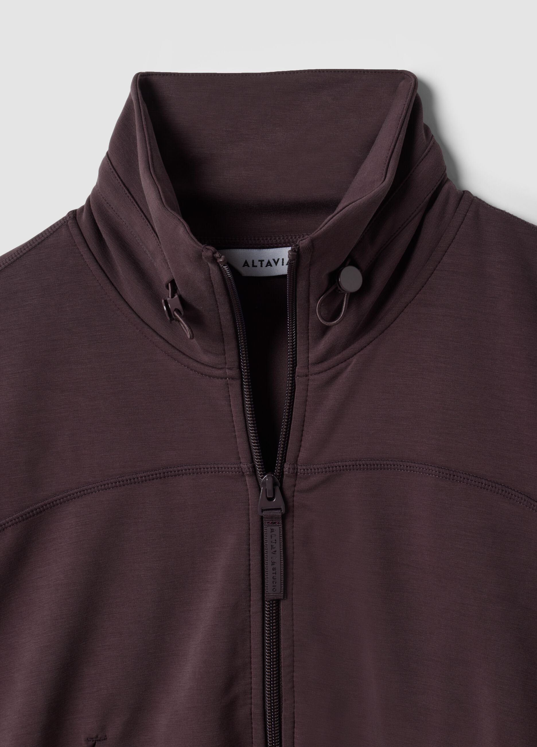 Cropped purple full-zip soft-touch jacket with stand-up collar ALTAVIA STUDIO