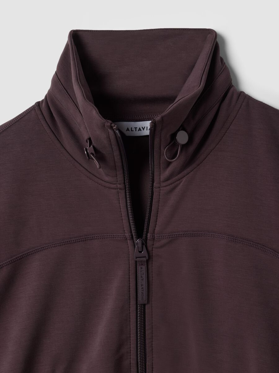 Cropped purple full-zip soft-touch jacket with stand-up collar ALTAVIA STUDIO_7