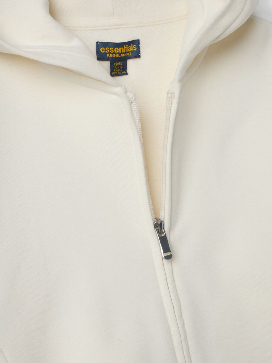 White organic cotton hoodie, regular fit_1