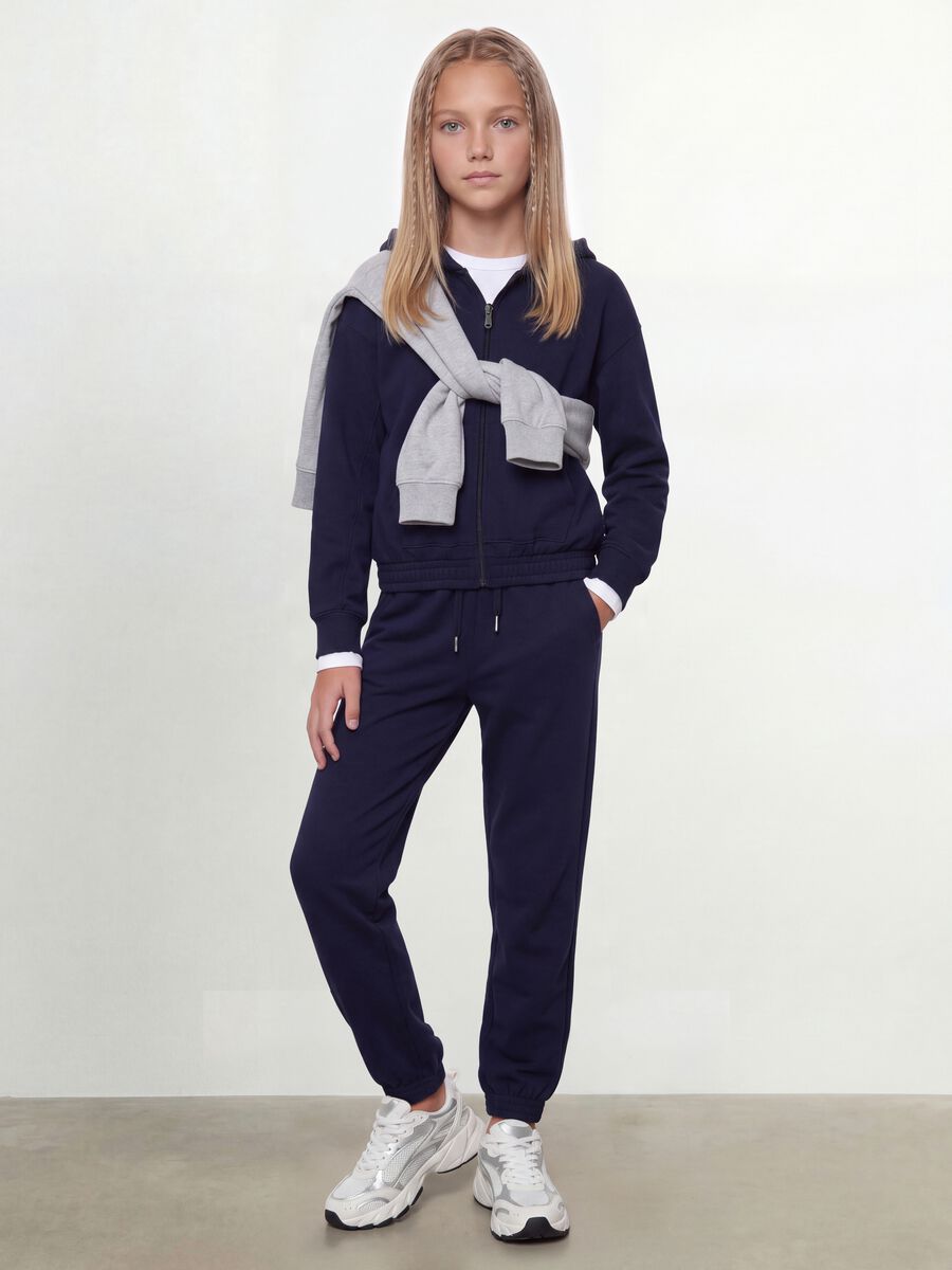 Blue organic cotton hooded sweatshirt_1