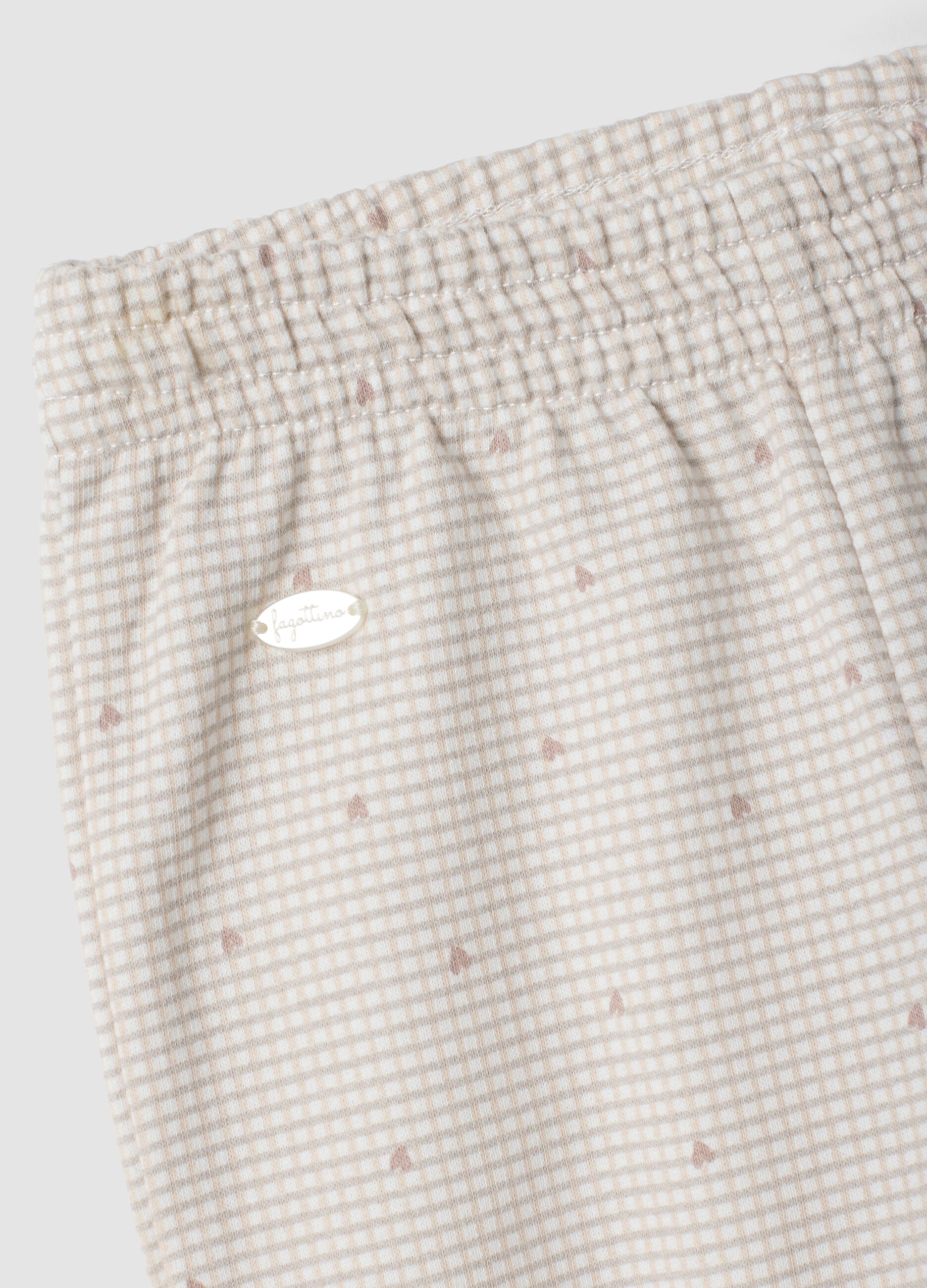 White and beige pure organic cotton set with squirrel embroidery
