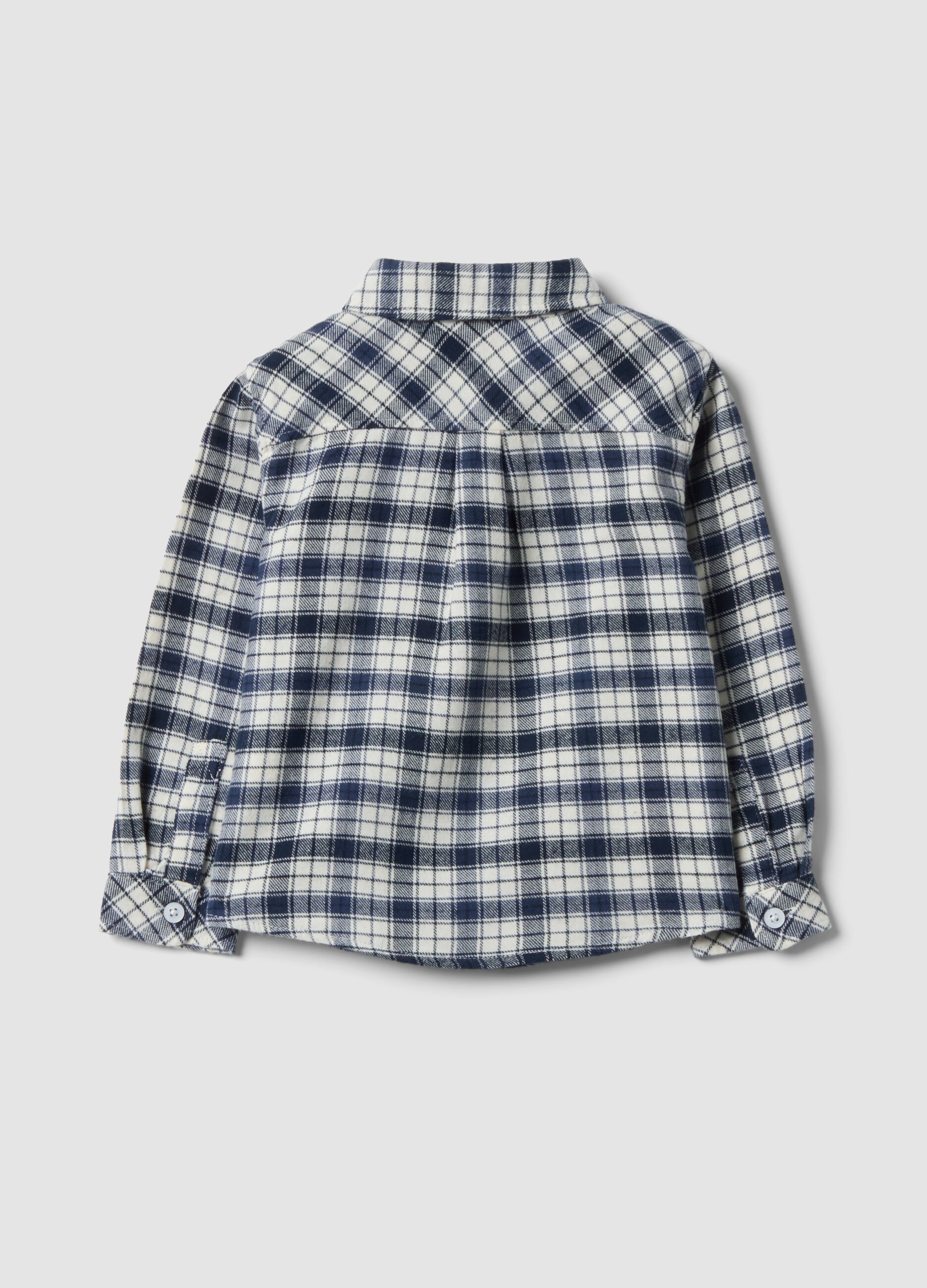 White checked shirt in pure cotton flannel