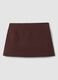 Brown stretch viscose mini skirt with belt_2