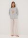 Grey marl organic cotton and viscose blend crew-neck pyjamas_0