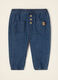 Blue pure cotton trousers with elasticated waist, regular fit_0