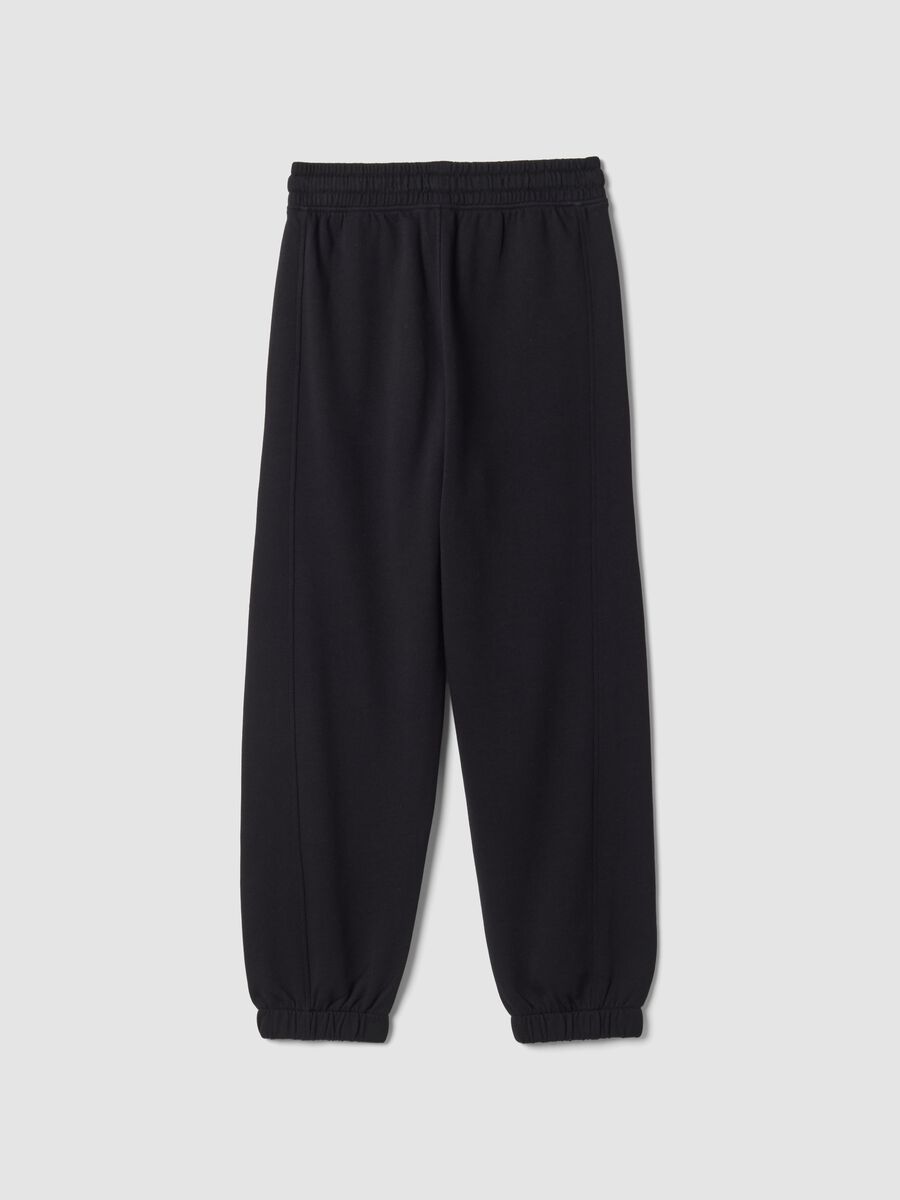 Black relaxed-fit pure cotton joggers_1