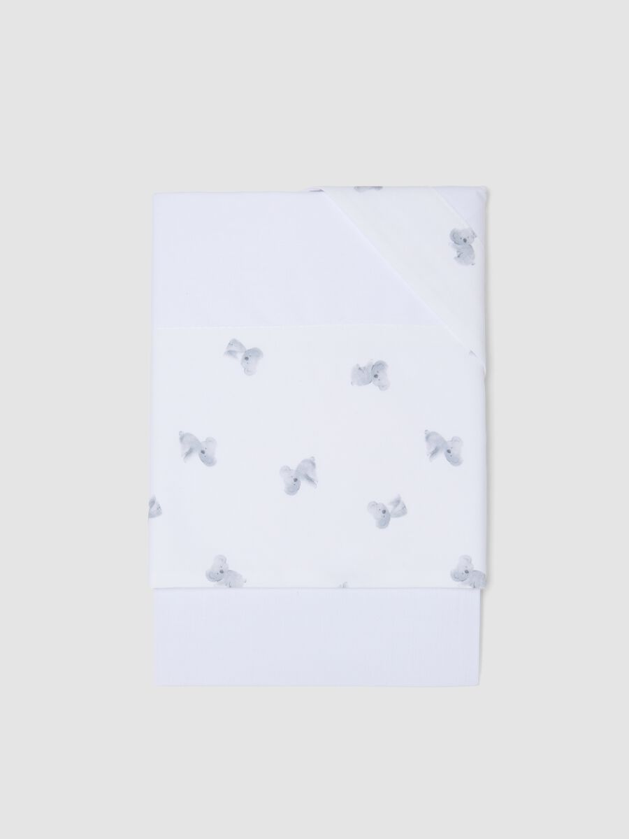 White pure cotton baby sheets with koala print_0