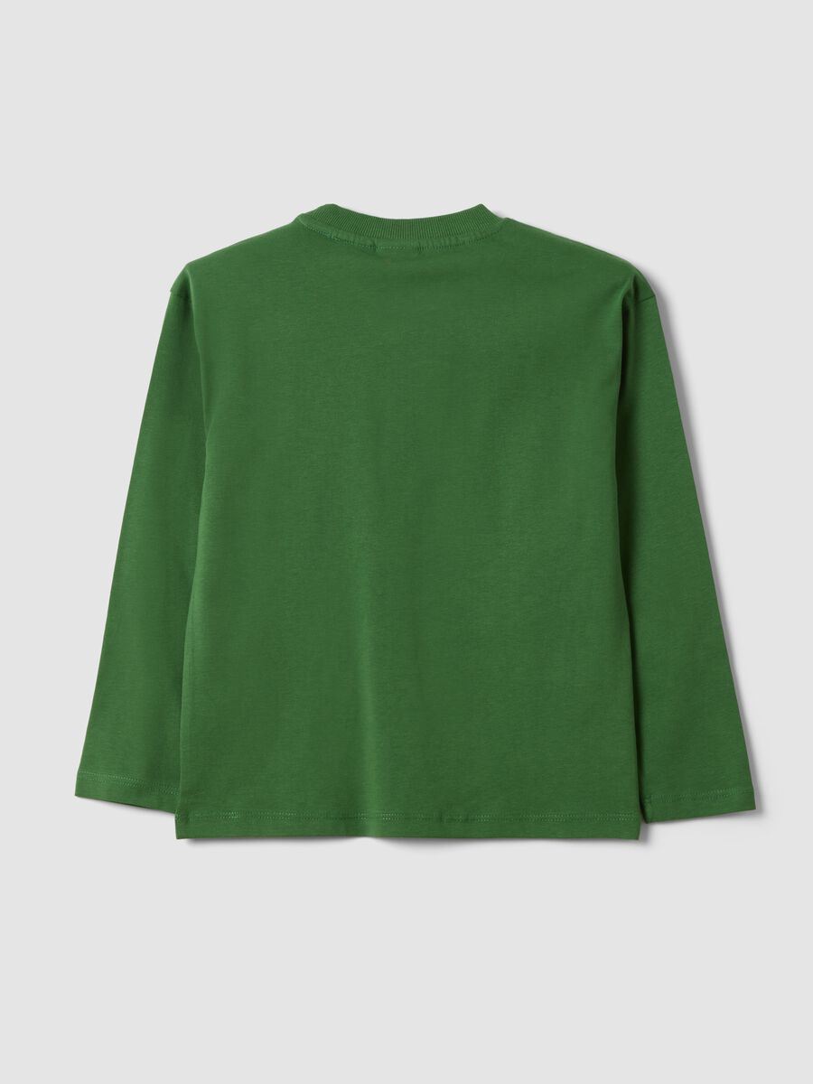 Green pure cotton Minecraft print T-shirt_1
