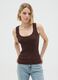 Women's Brown Stretch Fabric Vest_1