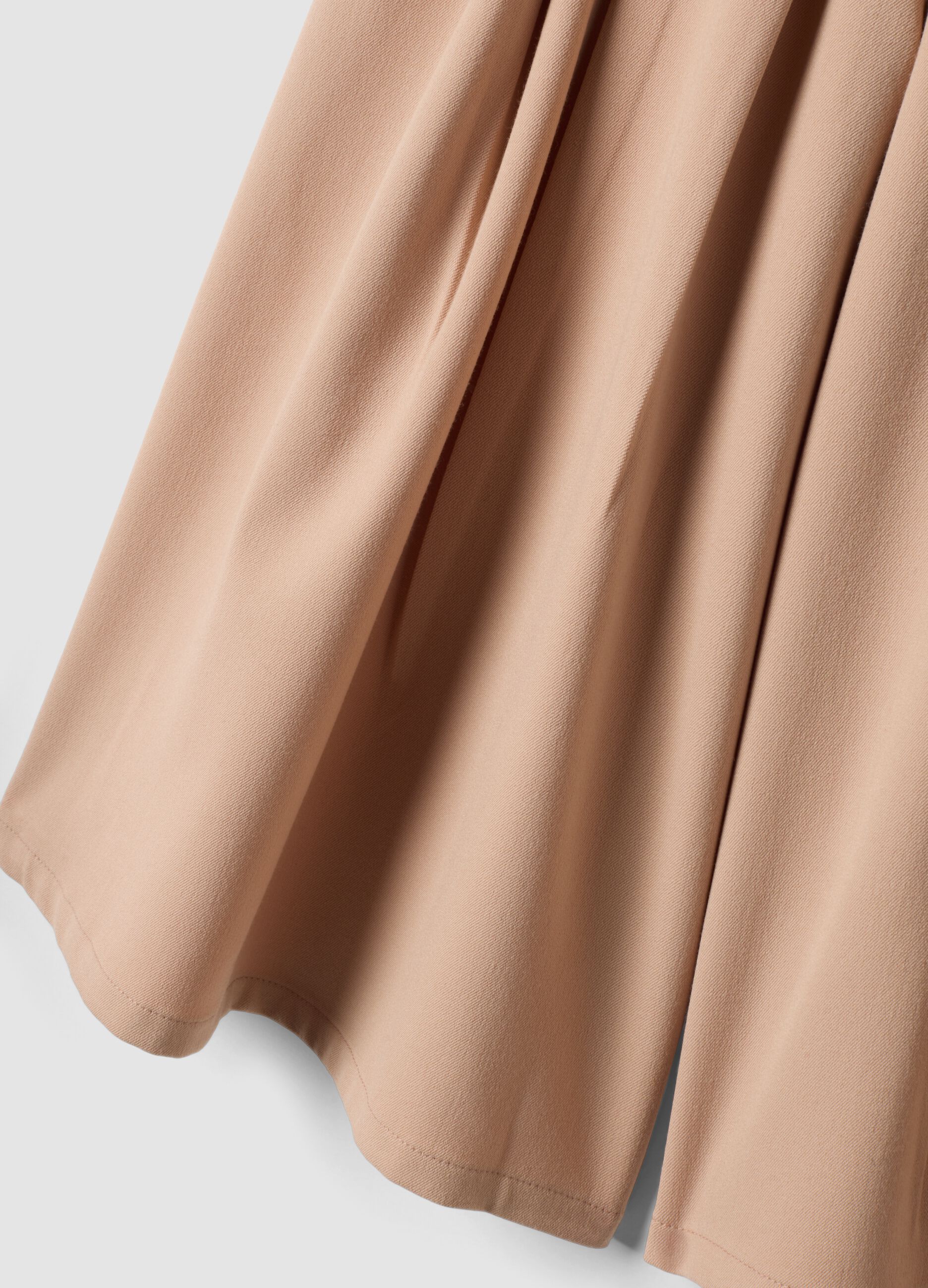 Beige formal wide-leg trousers in stretch viscose with pleats