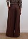 Brown wide-leg formal trousers in stretch viscose with belt_2