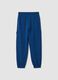 Pantaloni jogger blu in puro cotone con tasche cargo relaxed fit_1