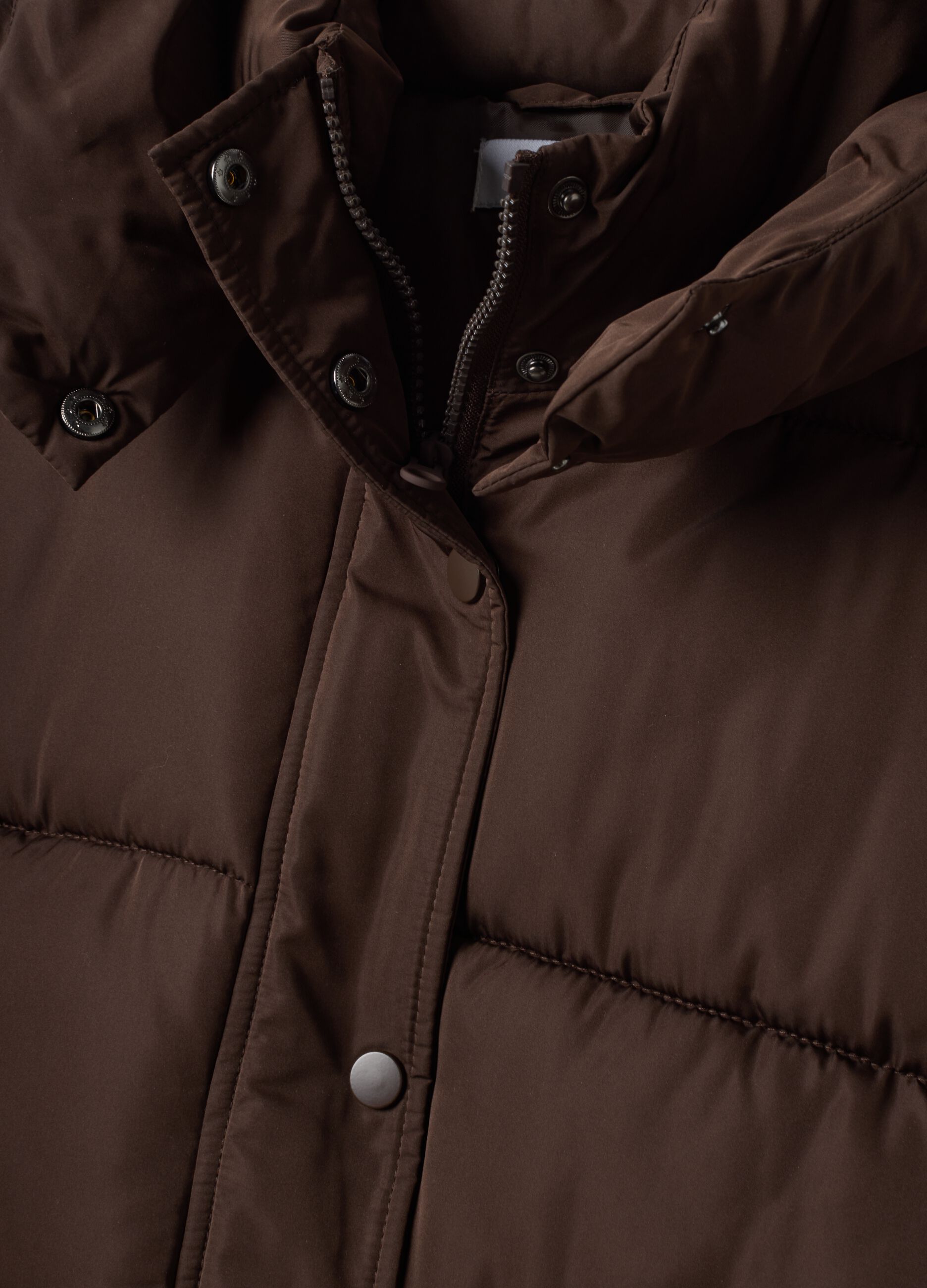 Brown oversized padded hooded puffer jacket
