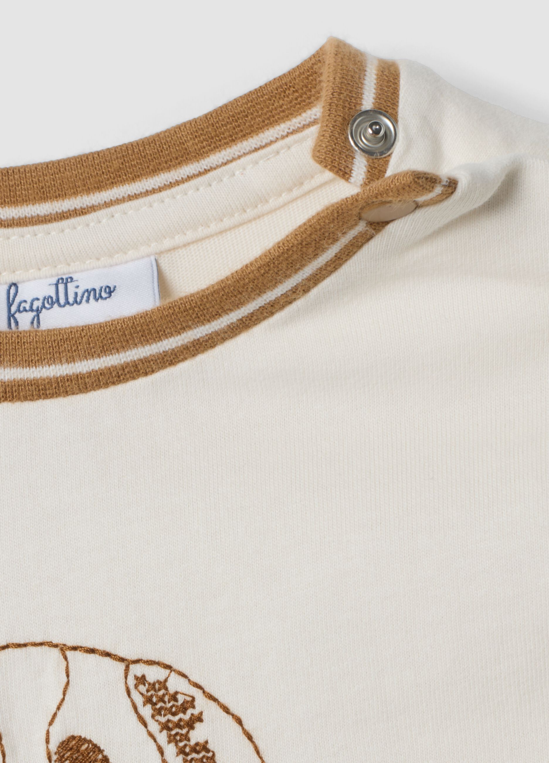 White pure organic cotton crew-neck T-shirt