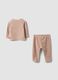 Completo rosa in misto cotone a maniche lunghe_1