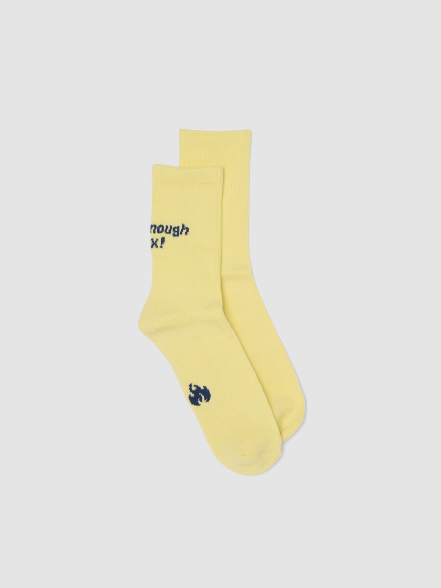 Yellow stretch cotton sports socks_0