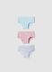 Tripack di slip culotte multicolor in cotone organico elasticizzato con fantasia_0