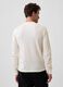 Men&rsquo;s ivory white long-sleeve stretch cotton T-shirt with GAP logo_2