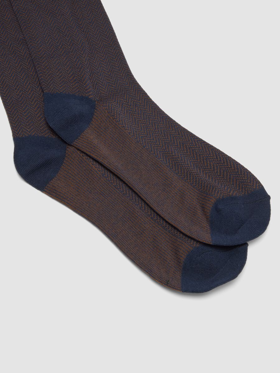 Three-pack of multicolour long socks in stretch organic cotton_1