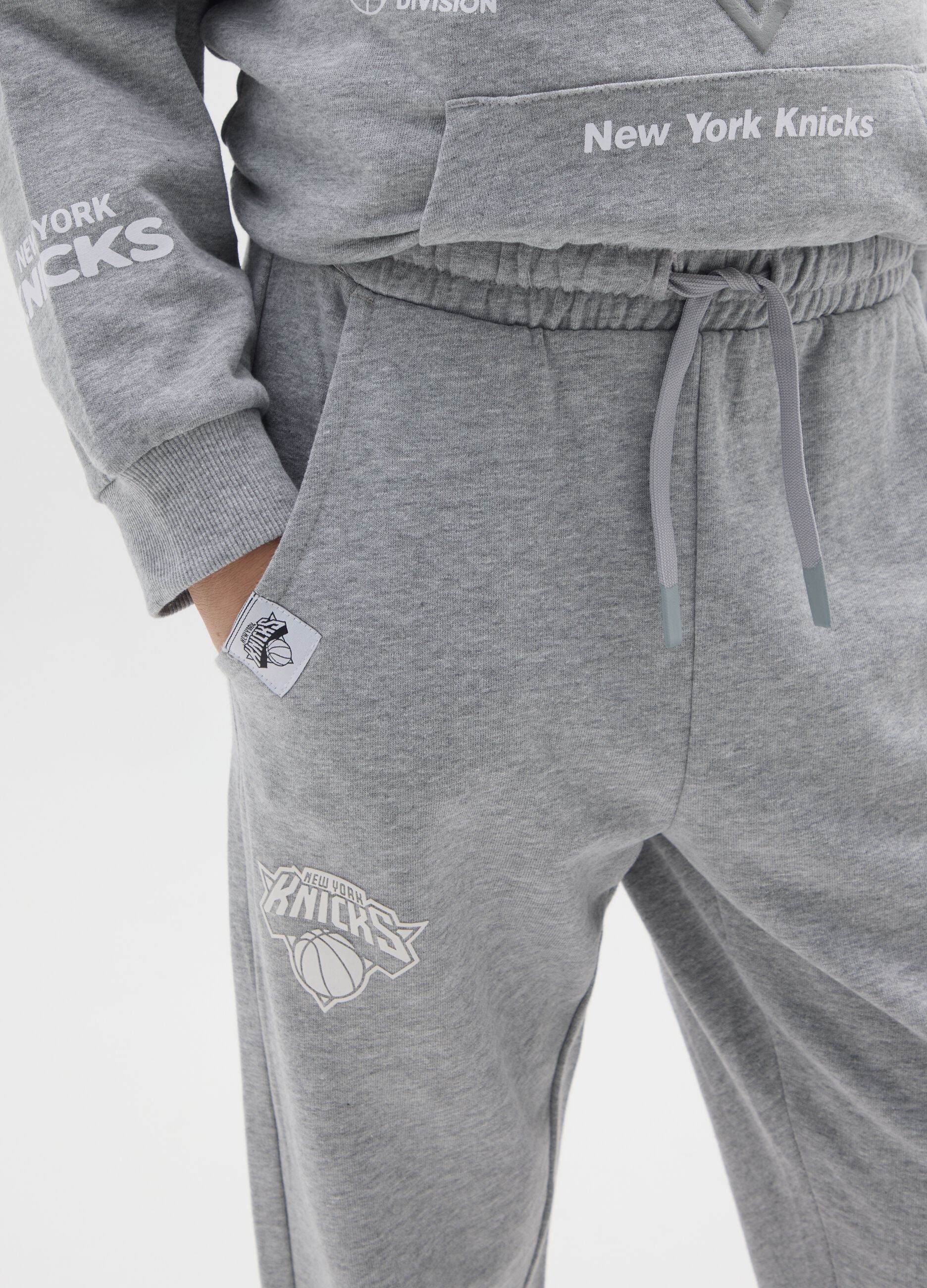 Boy's joggers in grey cotton blend relaxed fit