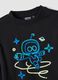 Black pure cotton T-shirt with Astro Bot print, relaxed fit_1